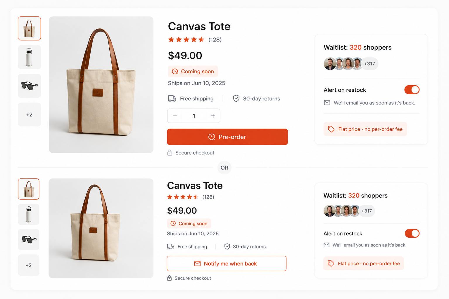 Restockly app screenshot